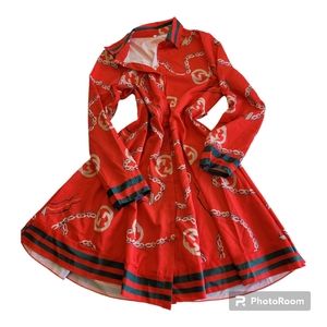 Women's Red 2XL Casual Dress